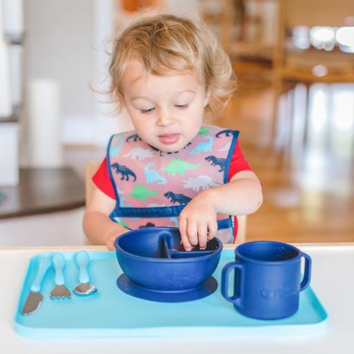 Learning Bowl made from Silicone - Pink, Green or Aqua - Baby&More