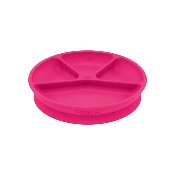 Learning Plate made from Silicone in Pink or Green - Baby&More
