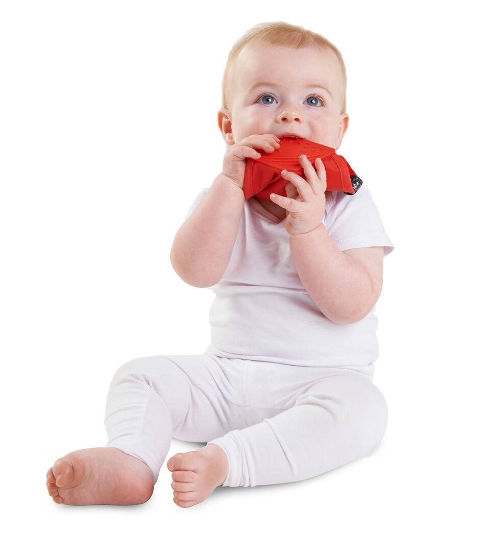 Mum 2 Mum Teething Bandana Wonder Bib - Red Modelled2 - Baby&More