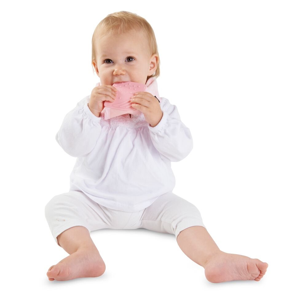 Mum 2 Mum Teething Bandana Wonder Bib - Baby Pink Modelled3 - Baby&More