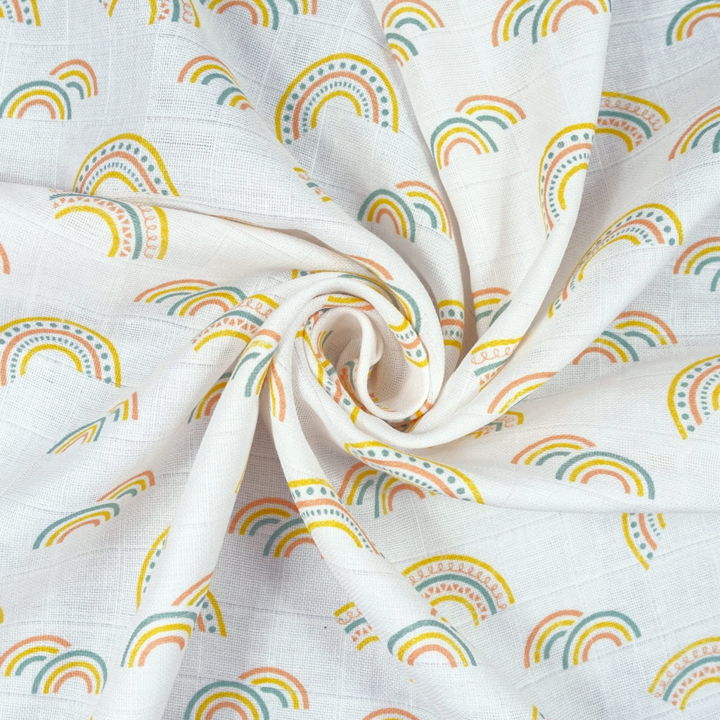 Muslin Squares - 12 Pack - Rainbow with Plain Colours - Baby&More