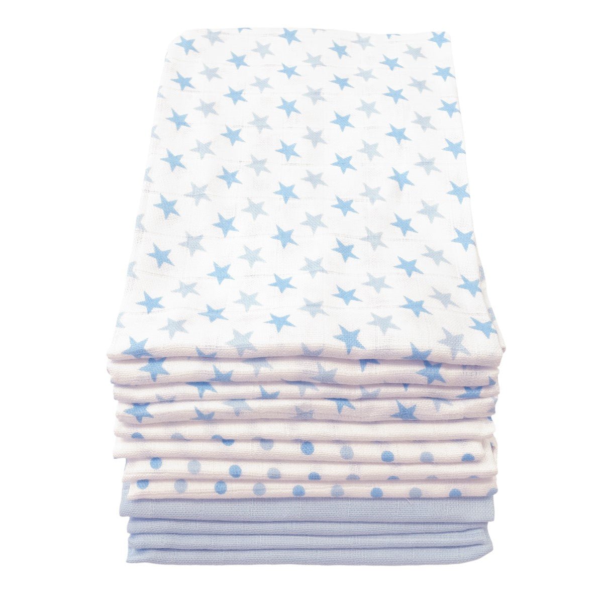 Muslin Squares - 12 Pack - Spots & Stars - Baby&More