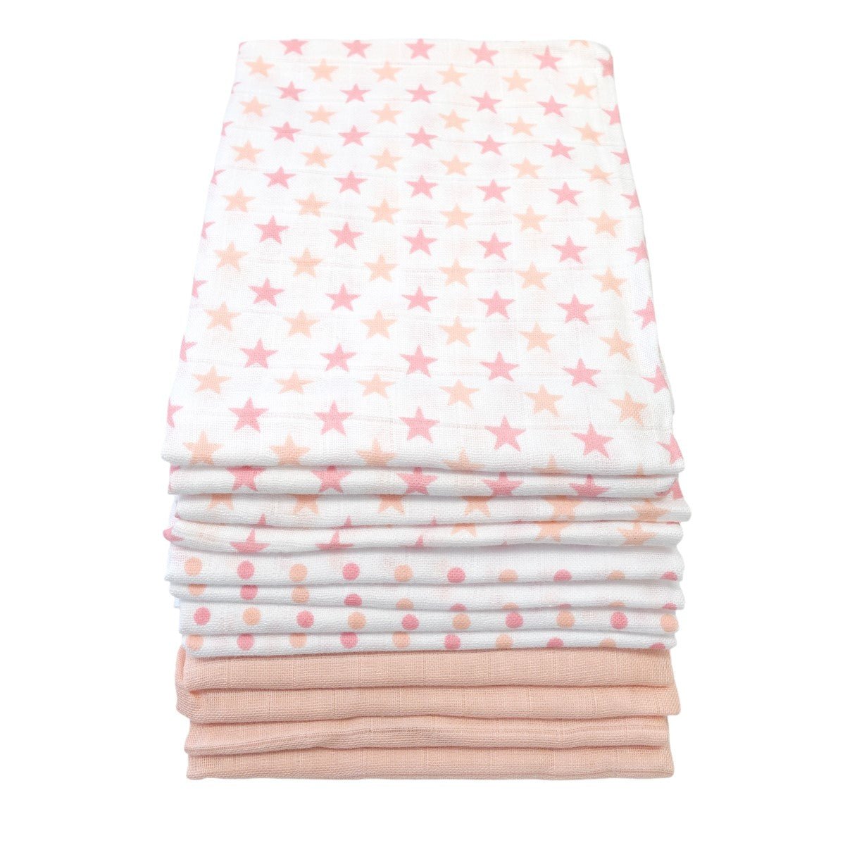 Muslin Squares - 12 Pack - Spots & Stars - Baby&More