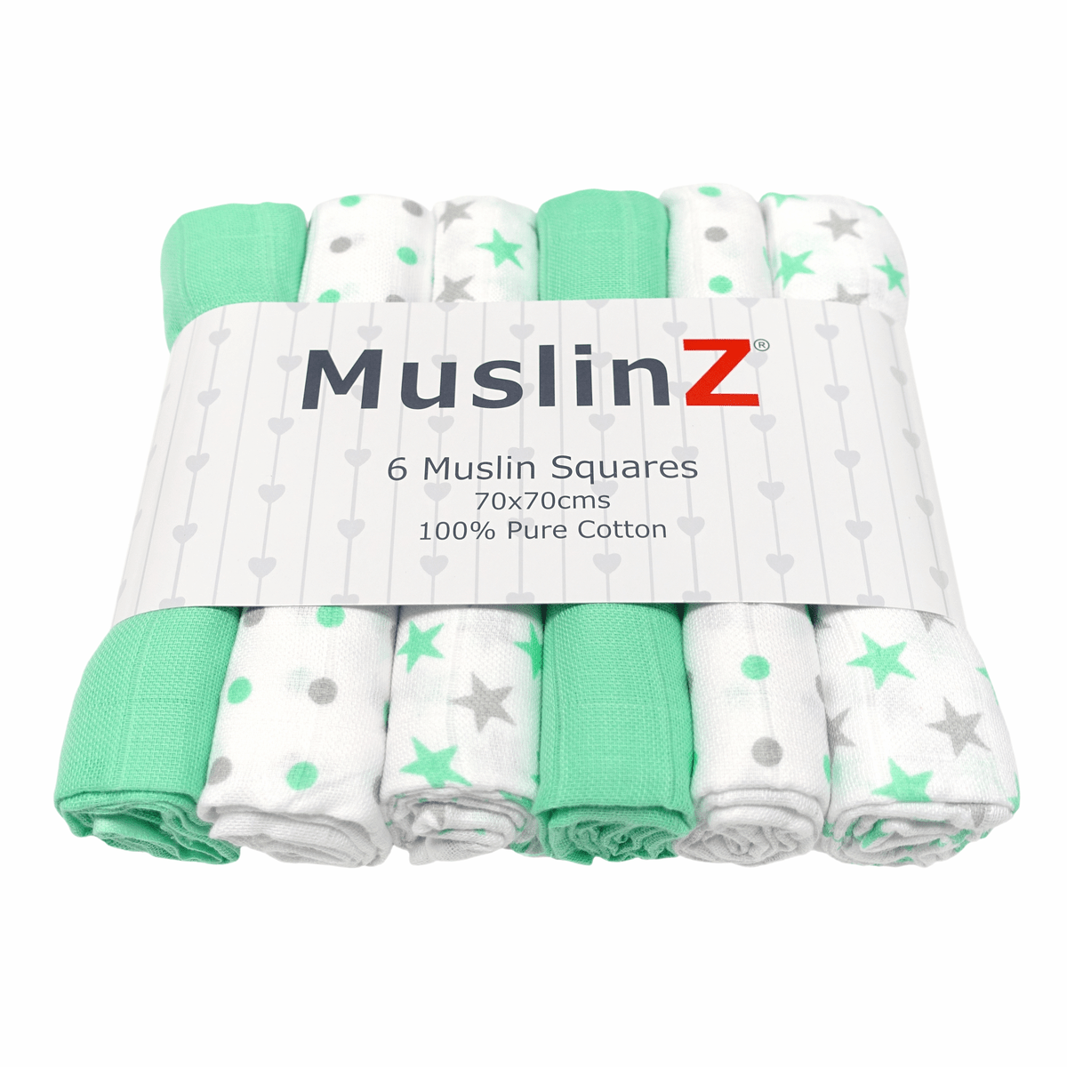 Muslin Squares Six & 12 Pack - Nine Colours & Patterns - Baby&More