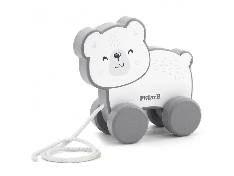 Pull Along Wooden Animal Toys - Hedgehog, Zebra or Polar Bear - Baby&More