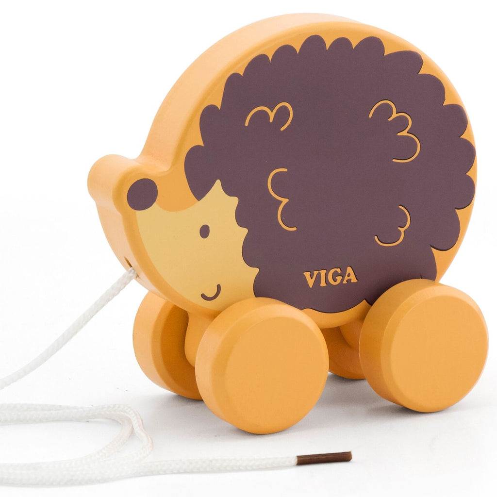 Pull Along Wooden Animal Toys - Hedgehog, Zebra or Polar Bear - Baby&More
